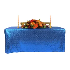 Glitz Sequin Mesh Net Tablecloth  90"x156" Rectangular -  Royal Blue