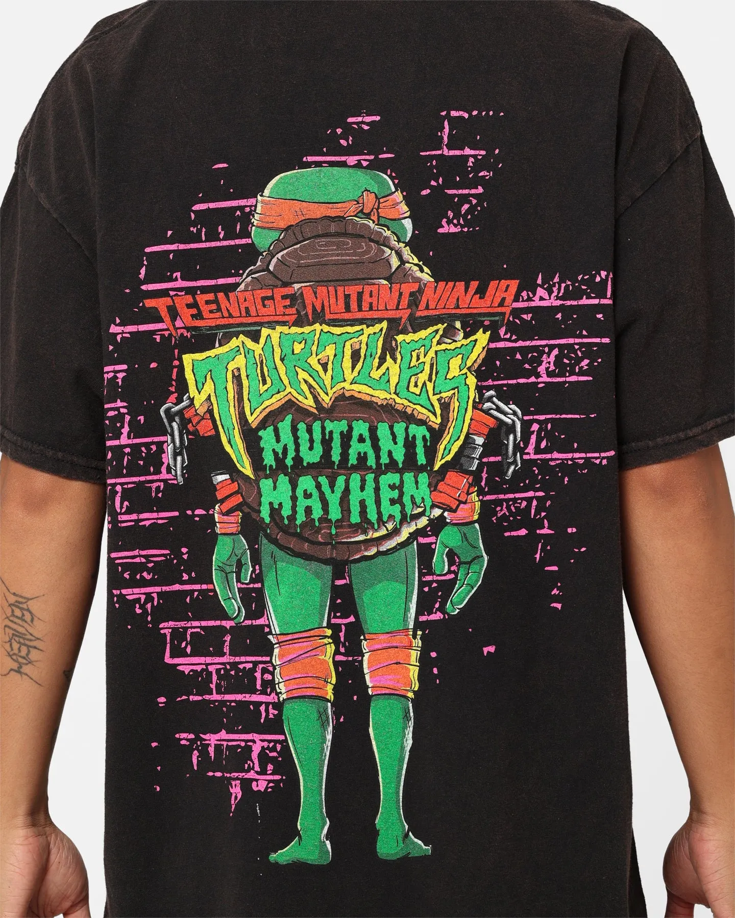 Goat Crew X Teenage Mutant Ninja Turtles Michelangelo Vintage T-Shirt Black Wash