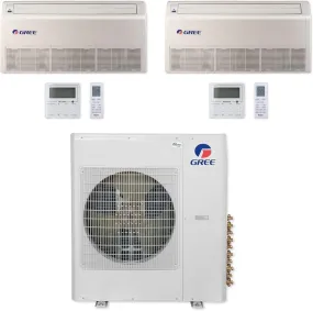 GREE Multi Gen2 Series 30,000 BTU 2-Zone Universal Floor/Ceiling 18K 12K Ductless Mini-Split System