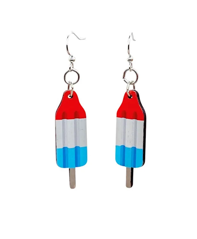 Green Tree 4th of July Popsicle Earrings #1711