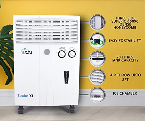 HAVAI Simba XL Personal Cooler with Blower - 20L, White