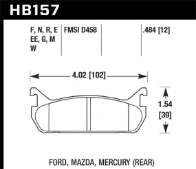 Hawk DTC-30 Brake Pad - Rear (HB157W.484)