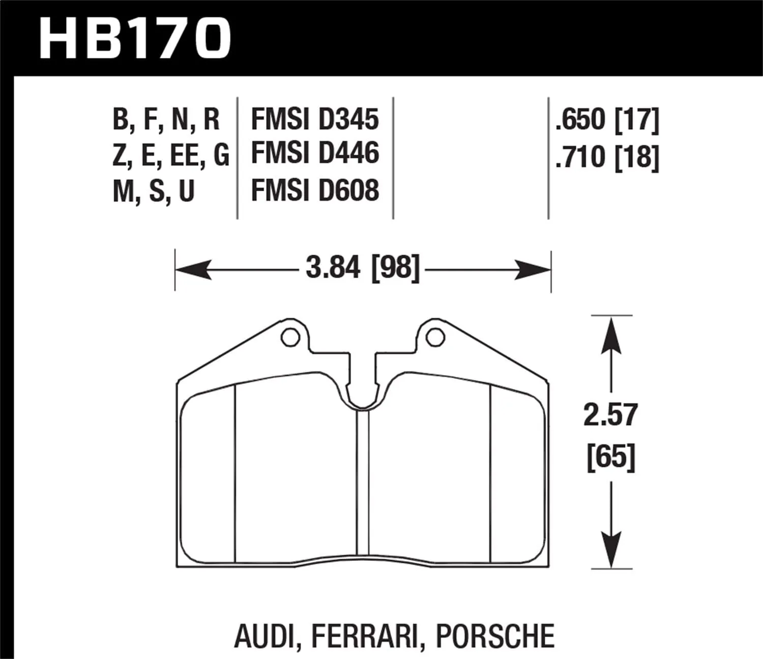 Hawk DTC-70 Brake Pad - Front (HB170U.650)