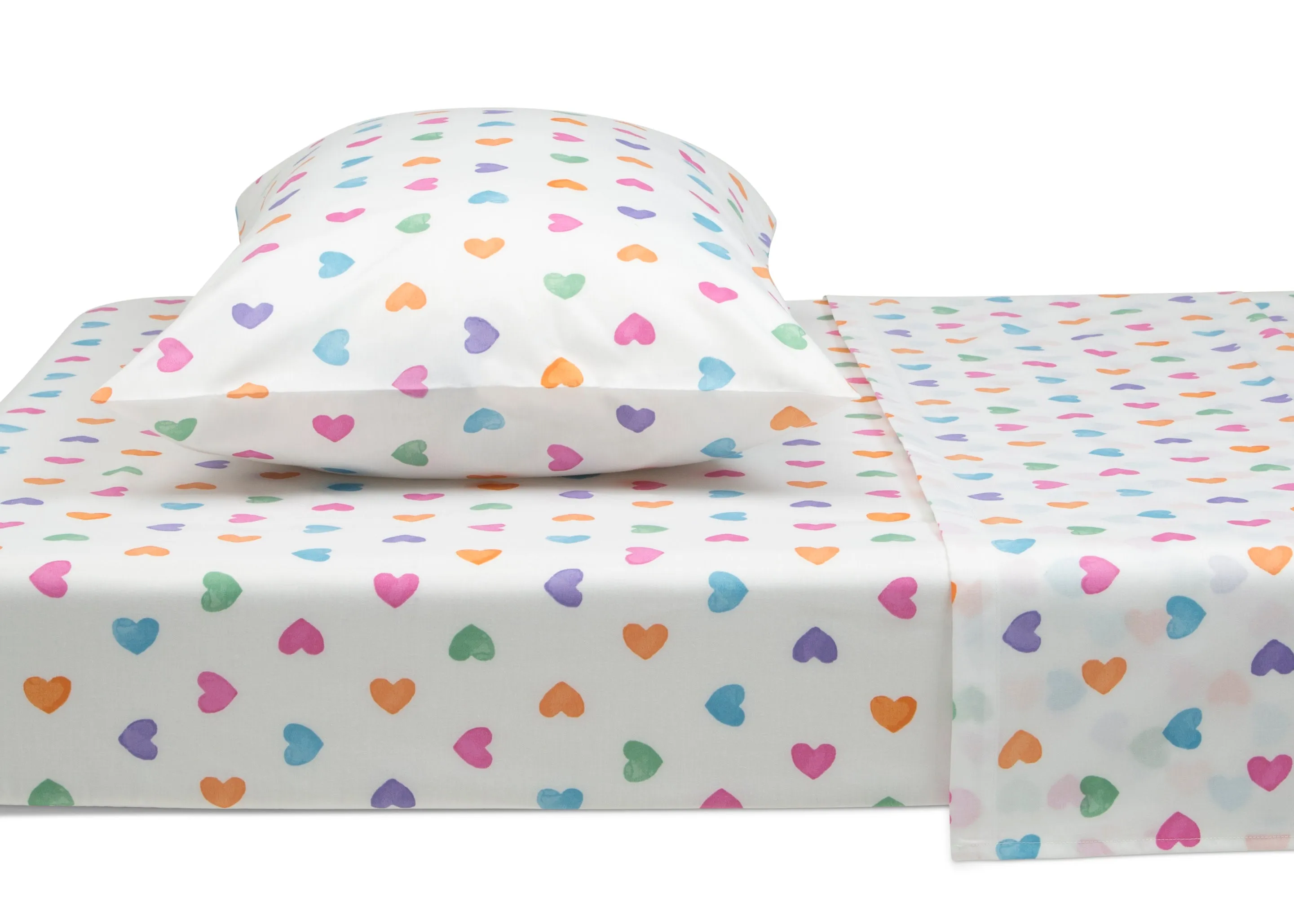 Hearts Printed 3-Piece Twin Sheet Set