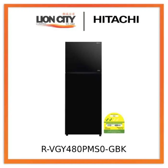 Hitachi R-VGY480PMS0-GBK 390L 2-door Inverter Fridge (2 Ticks)