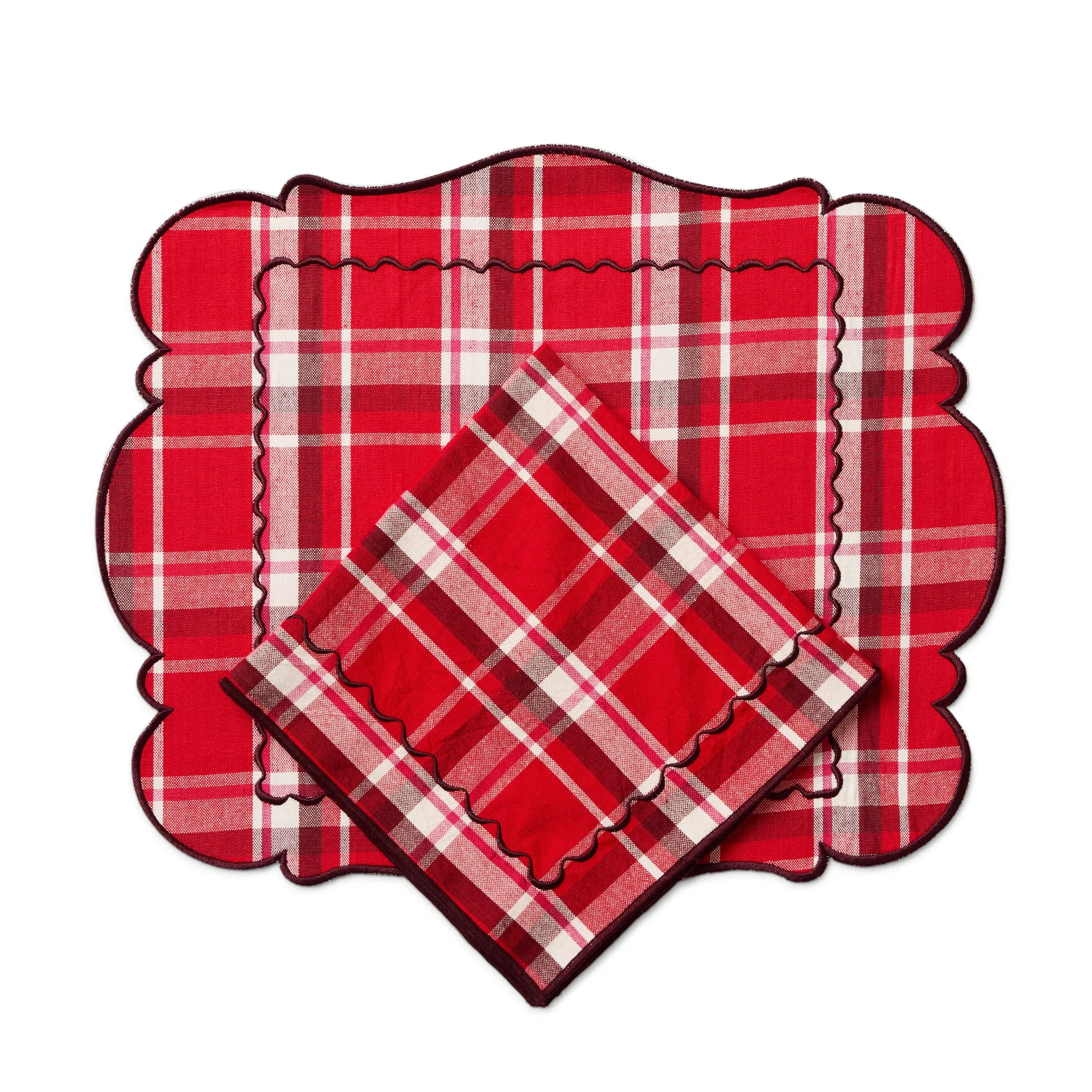 Holiday Stitch Plaid Napkins