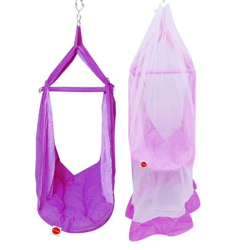 Infant Baby Swing Cradle with Mosquito net Spring and Metal Window Cradle Hanger