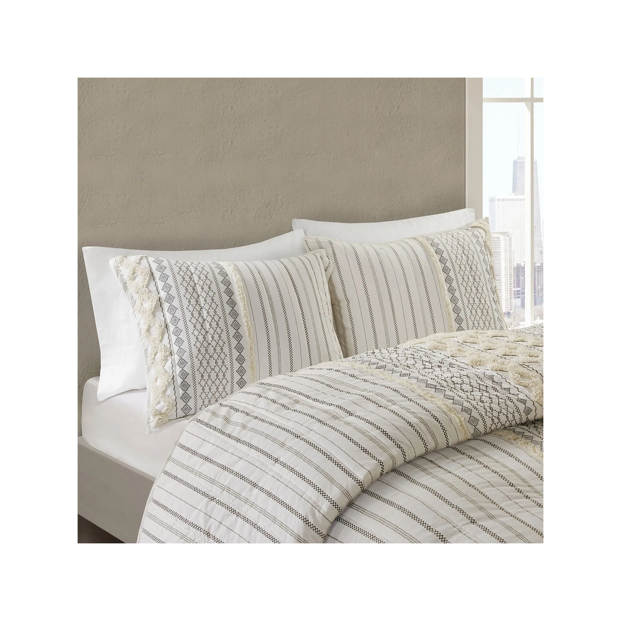 Ink   Ivy Ink Ivy Imani Cotton 3 Piece Coverlet Set - IVORY ONE SIZE