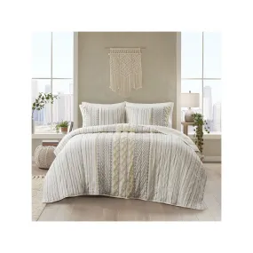 Ink   Ivy Ink Ivy Imani Cotton 3 Piece Coverlet Set - IVORY ONE SIZE