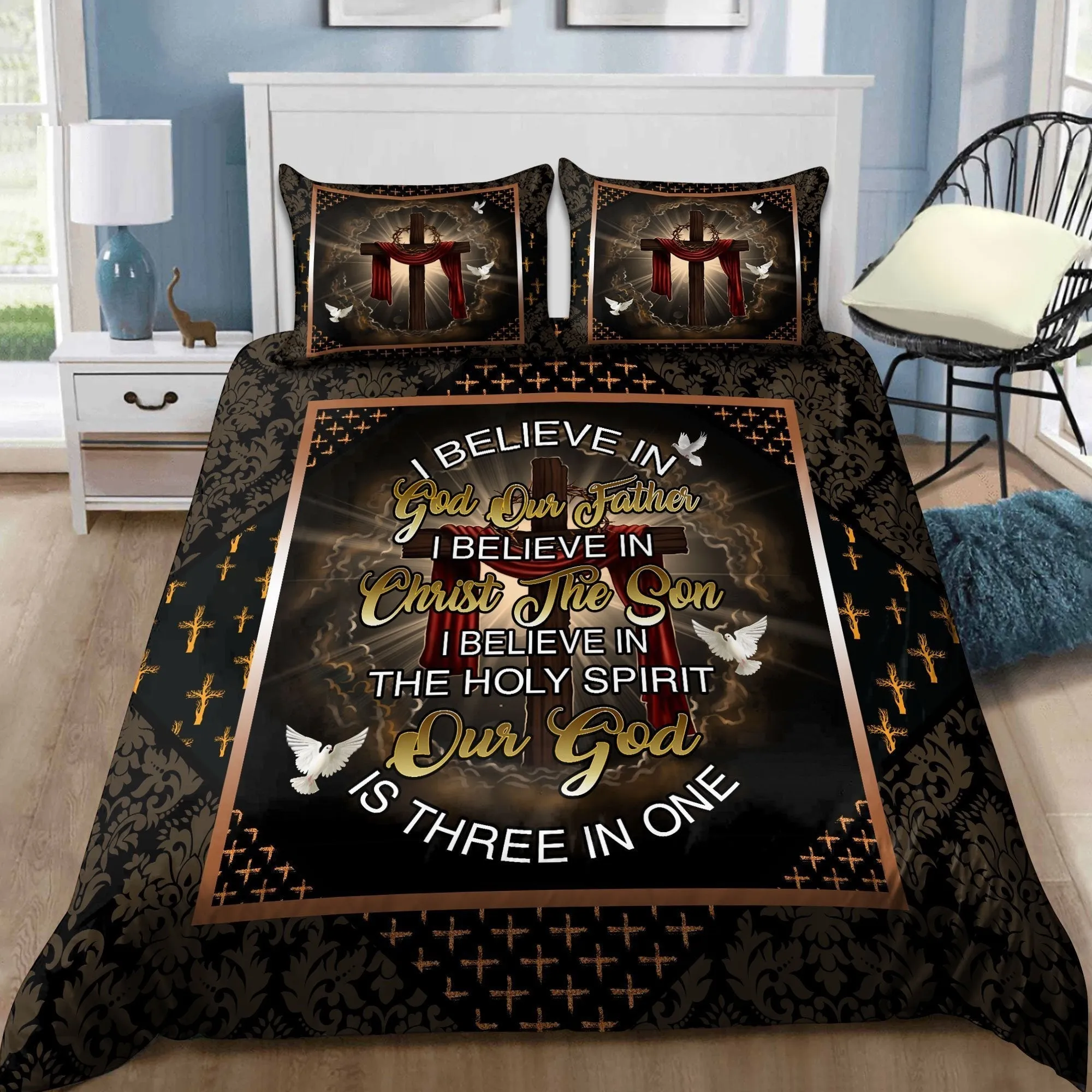 Jesus I Believe In God Jesus Bedding Set - Christian Bedding Sets