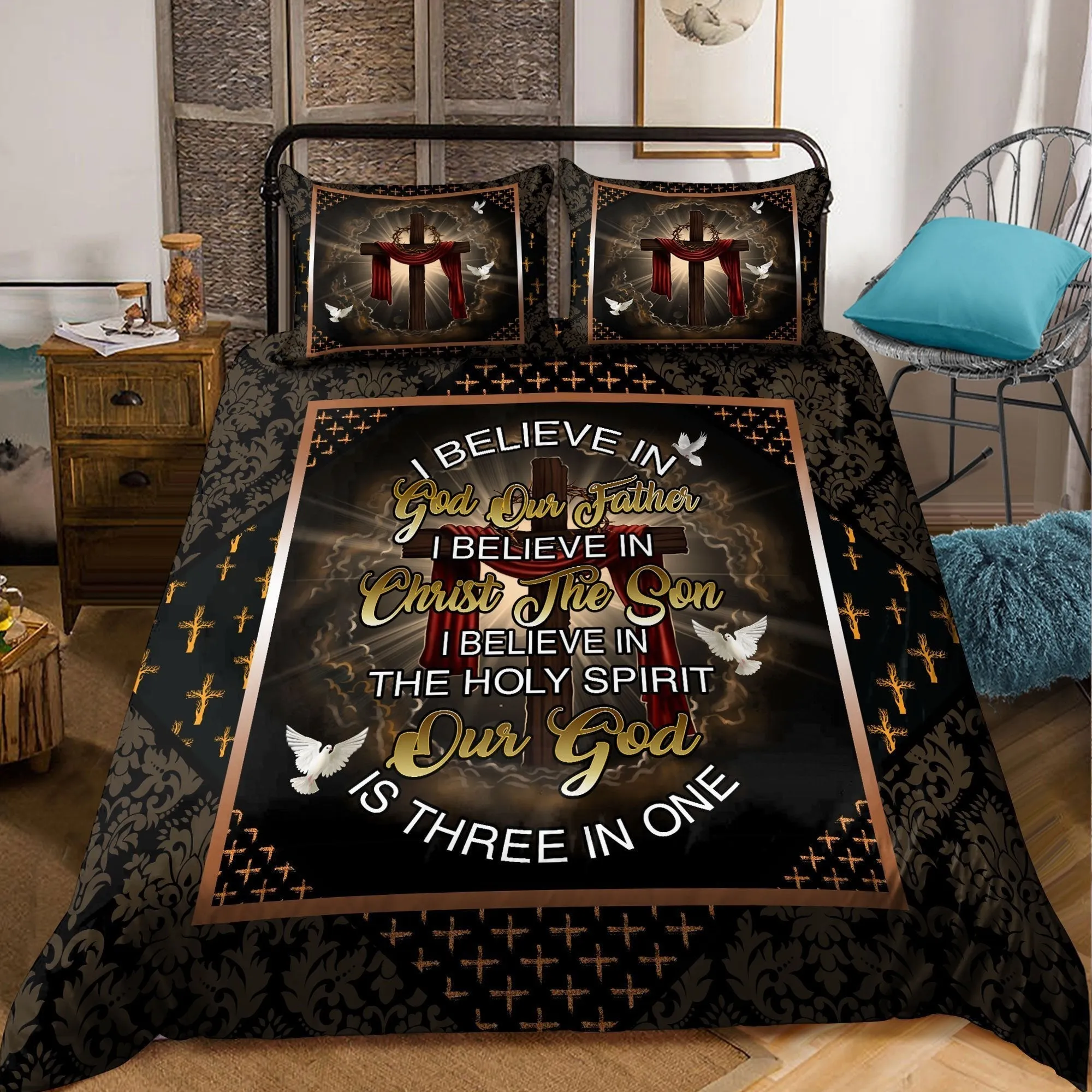 Jesus I Believe In God Jesus Bedding Set - Christian Bedding Sets