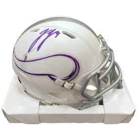 J.J. McCarthy Autographed Minnesota Vikings Winter Warrior Mini Helmet