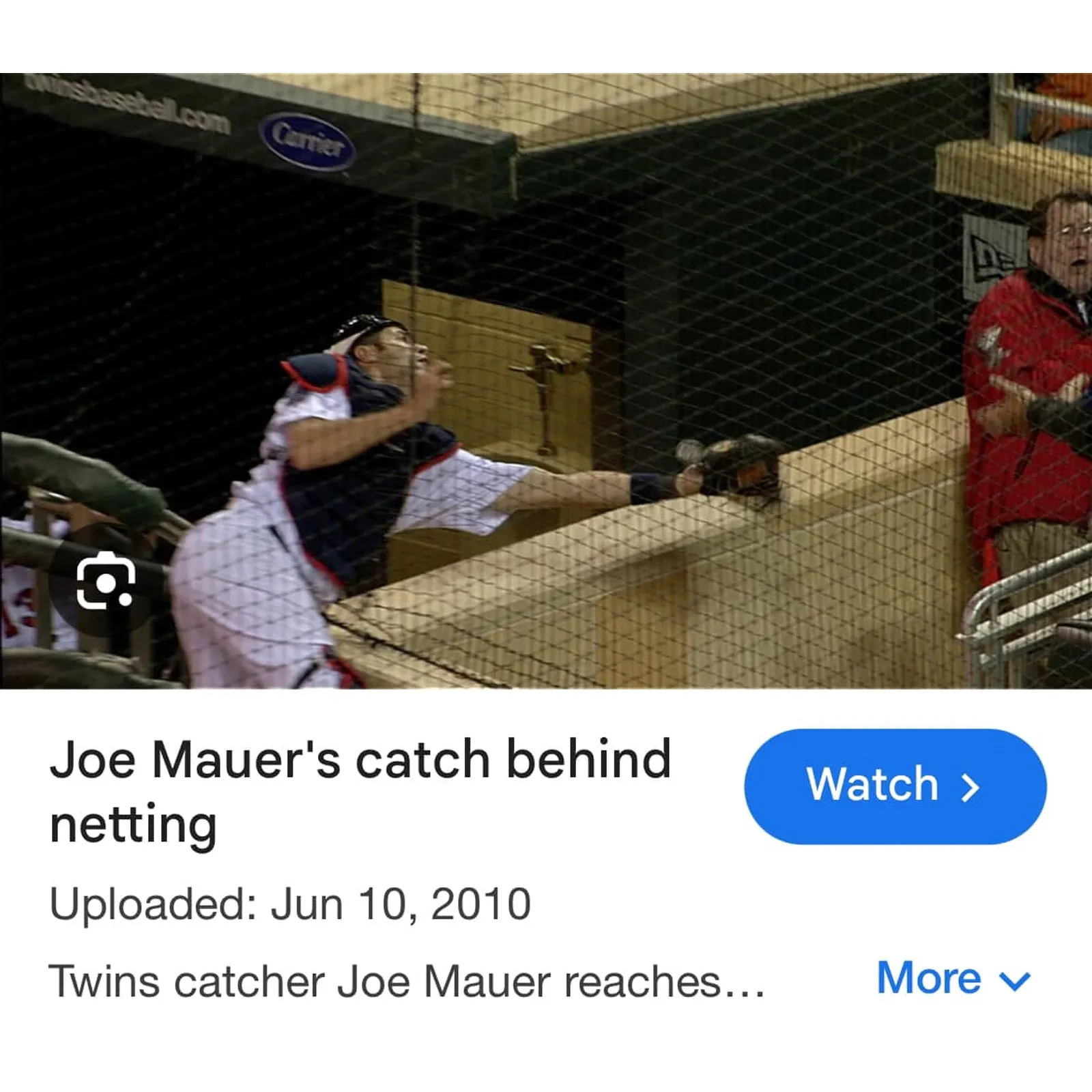 Joe Mauer Autographed and Inscribed Net Catch Original Game Ticket