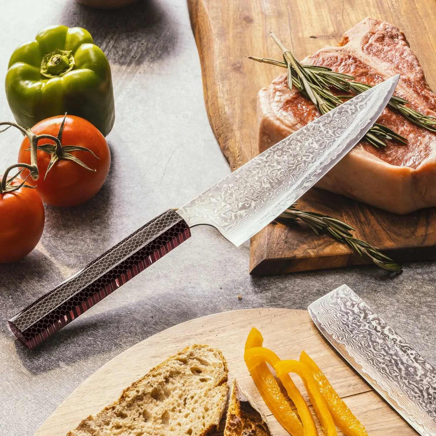 Kumo Chef Knife, Bread Knife & Cutting Board Set