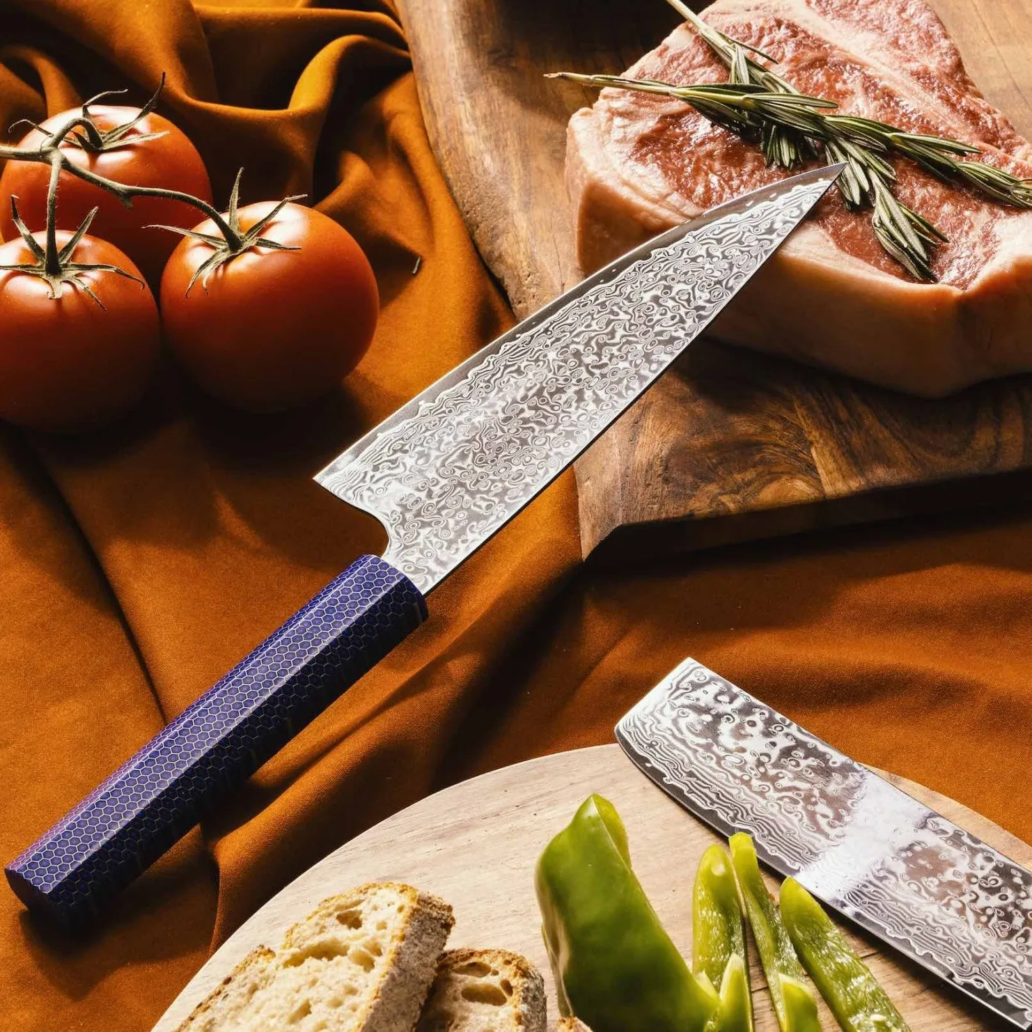 Kumo Chef Knife, Bread Knife & Cutting Board Set