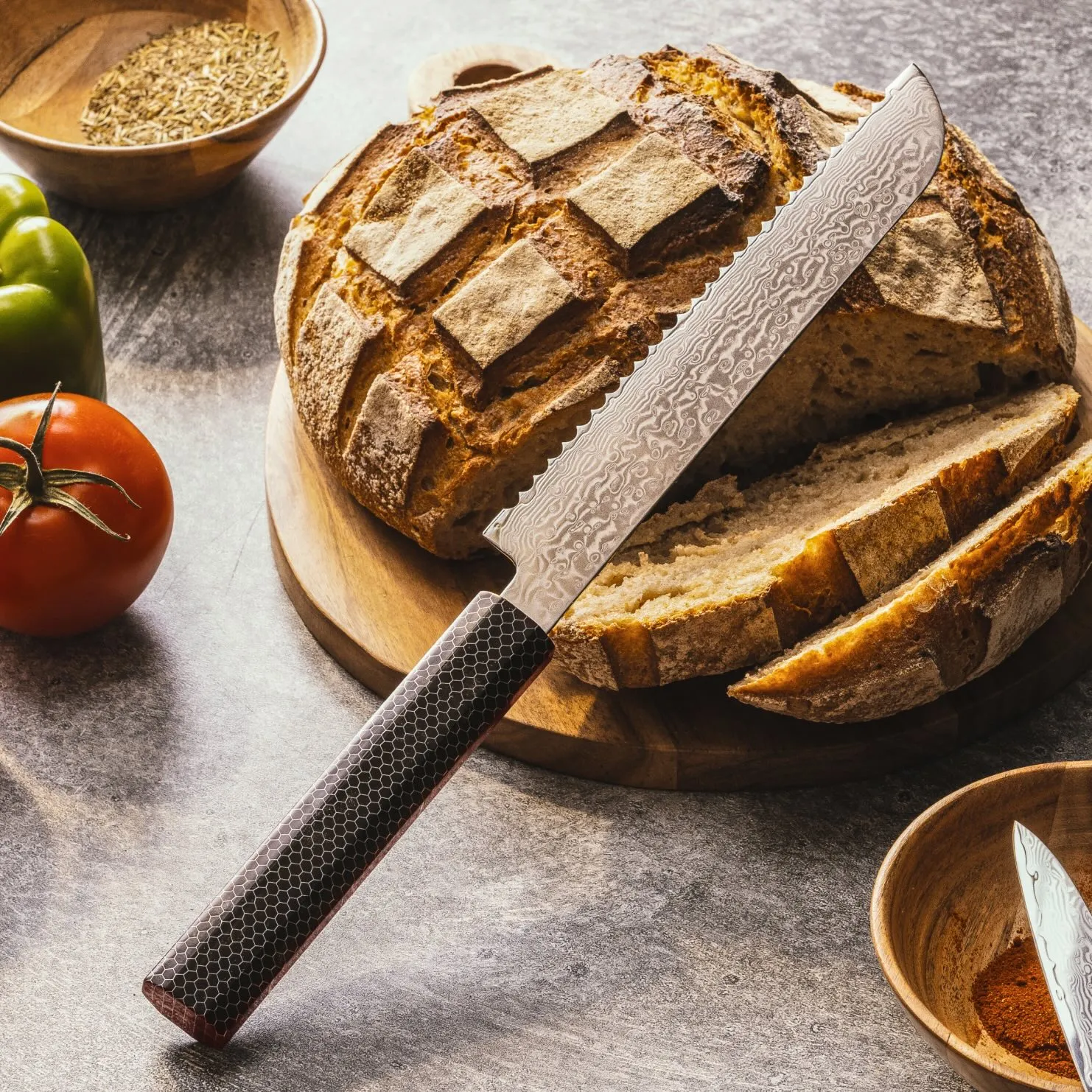 Kumo Chef Knife, Bread Knife & Cutting Board Set