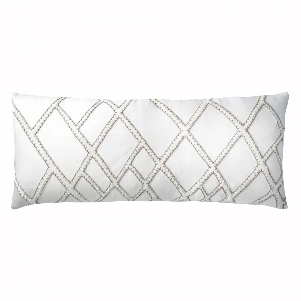 Latte Net Velvet Appliqué Pillow by Kevin O'Brien Studio