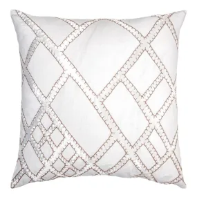 Latte Net Velvet Appliqué Pillow by Kevin O'Brien Studio