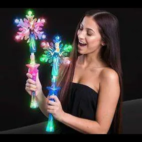 LED Light Up Princess Snow Flake Wand