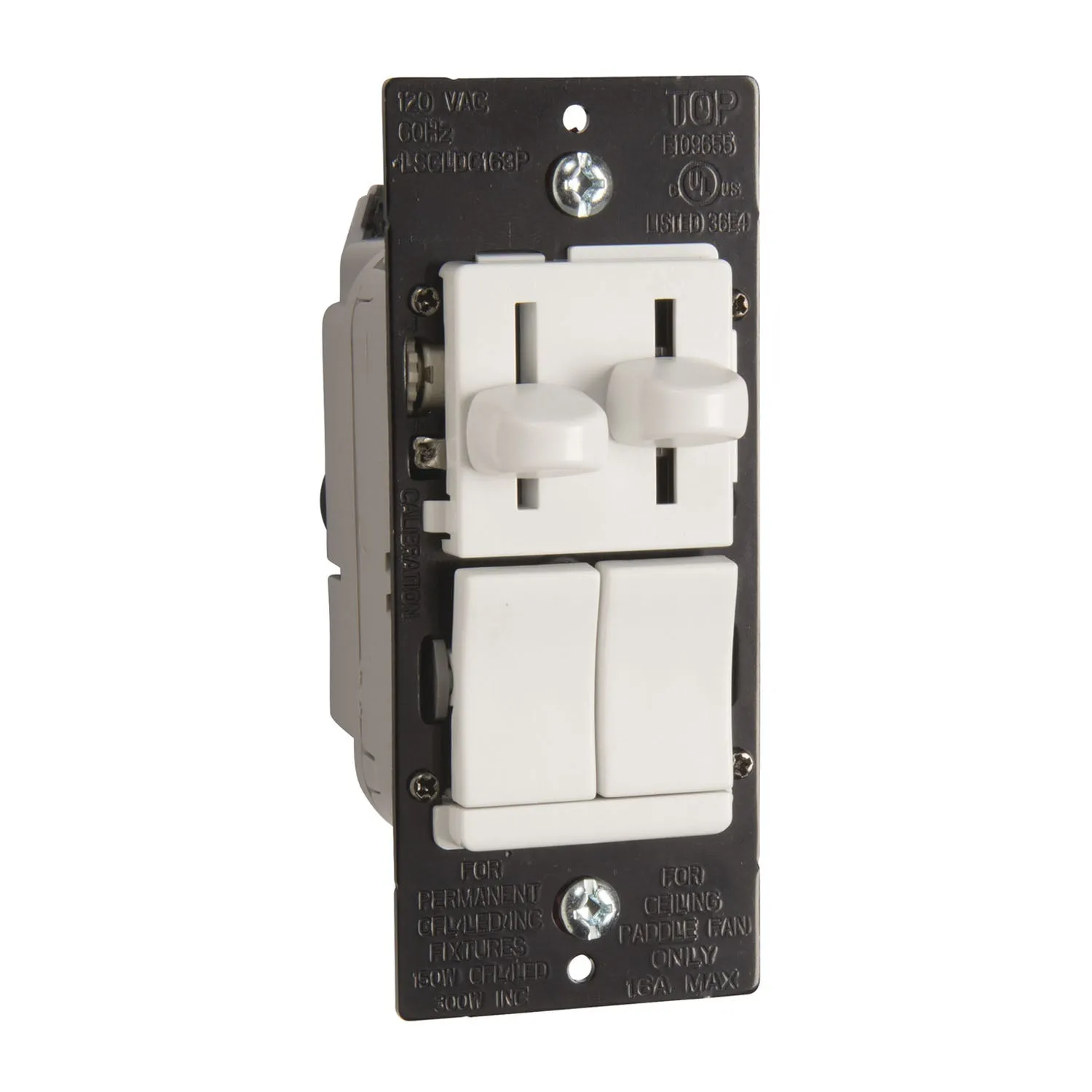 Legrand LSCLDC163P Dual Slide LED Dimmer and 3-Speed Fan Control