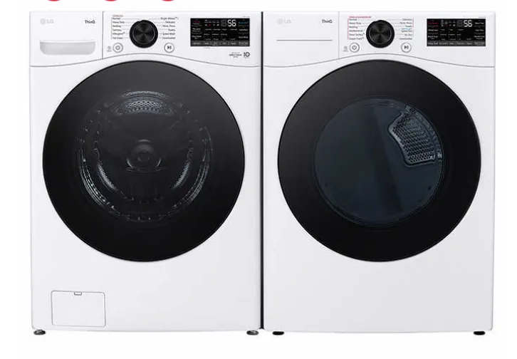 LG 4.5 cu. ft. Front Load Washer with TurboWash 360 and 7.4 cu. ft. ELECTRIC Dryer with TurboSteam and Built-In Intelligence