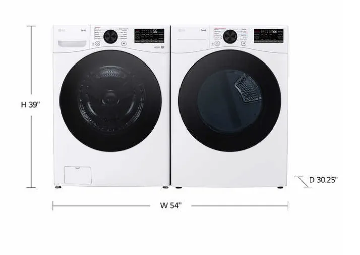 LG 4.5 cu. ft. Front Load Washer with TurboWash 360 and 7.4 cu. ft. ELECTRIC Dryer with TurboSteam and Built-In Intelligence