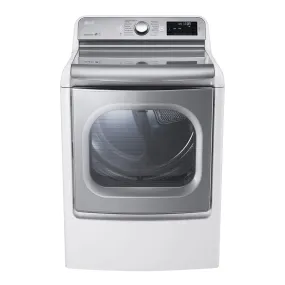 LG - 9.0 Cu. Ft. 14 Cycle Steam Electric Dryer - White