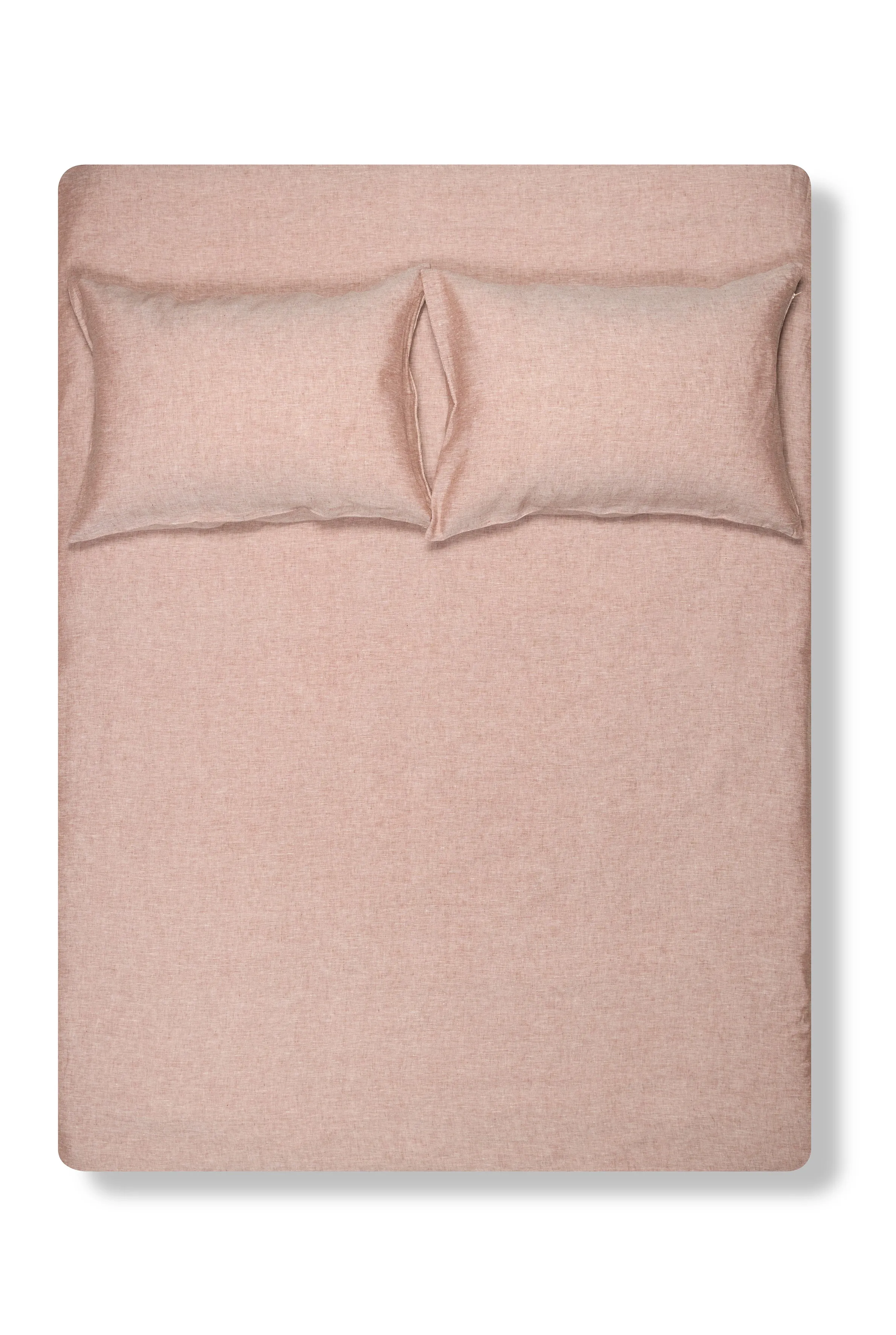 Linen Bedding "Light Melange" in Burgundy Color