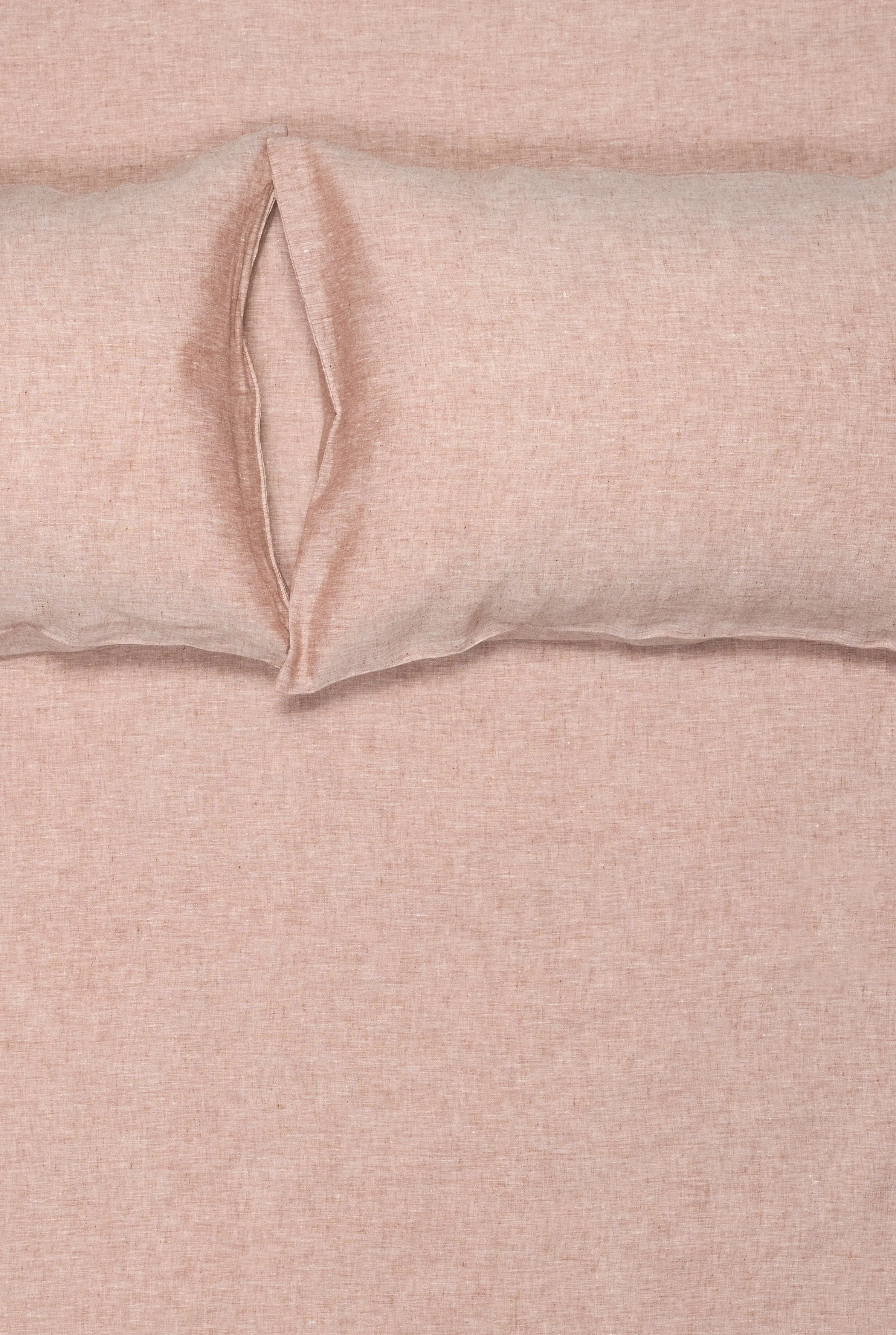 Linen Bedding "Light Melange" in Burgundy Color