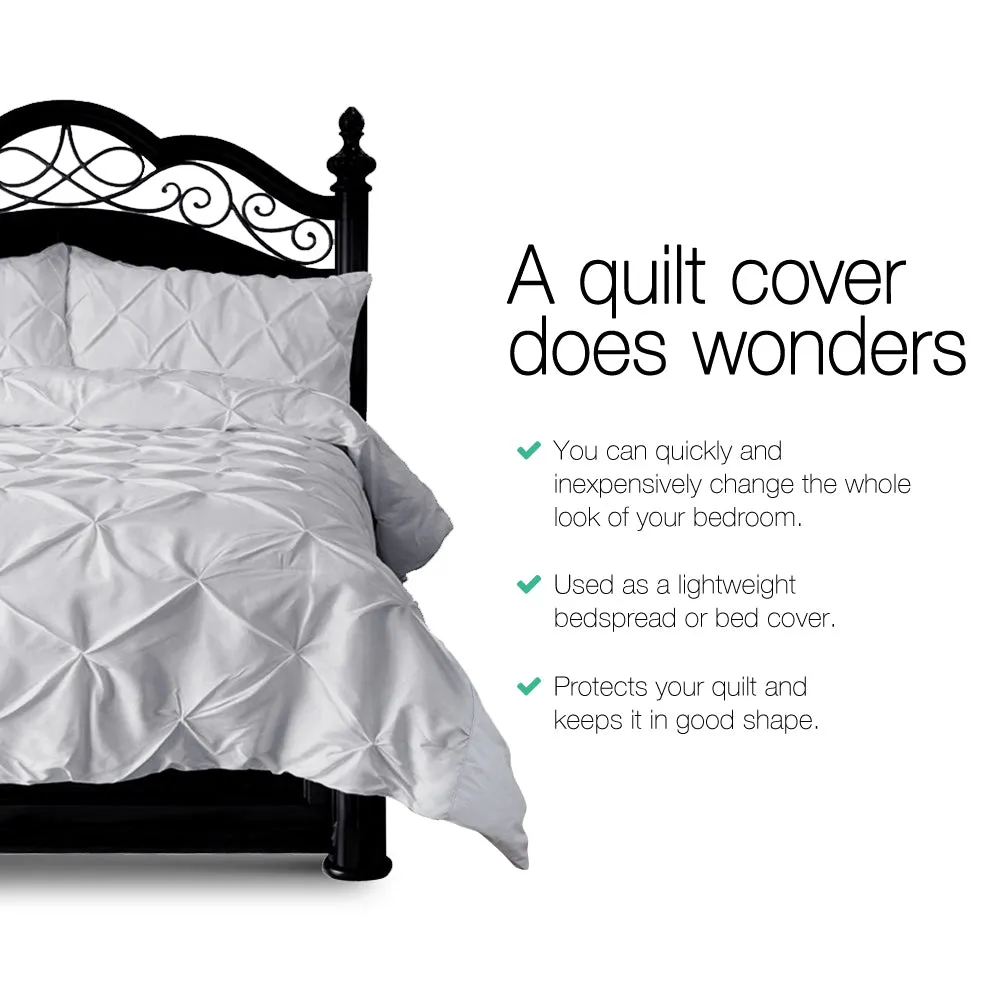 Luxurious 3PC Pinch Pleated King Quilt Set - Giselle Bedding