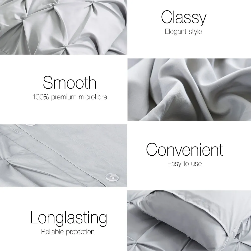 Luxurious 3PC Pinch Pleated King Quilt Set - Giselle Bedding