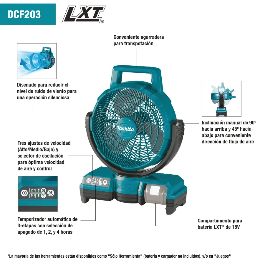 Makita DCF203Z 18V LXT Lithium-Ion Cordless 9-1/4" Fan