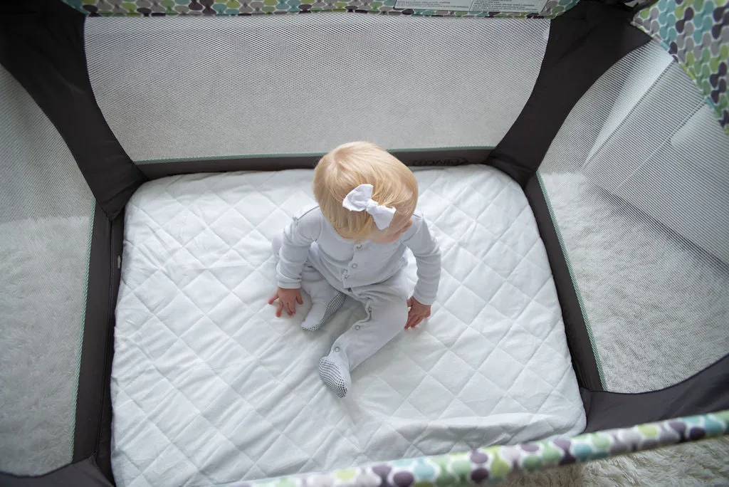 Margaux & May Waterproof Mini Crib Mattress Pad Protector, Fits ALL Portable Crib Sizes