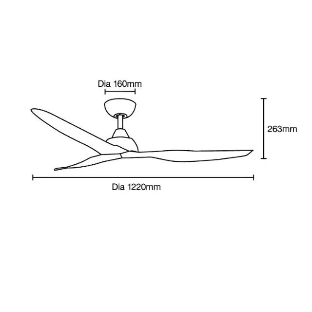 Martec Avoca DC 1220mm Ceiling Fan Matt White/Oak