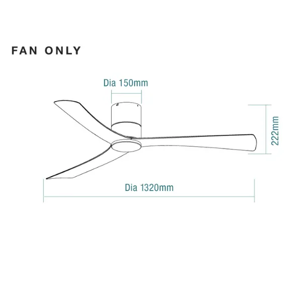 Martec Metro 52in 132cm DC Ceiling Fan - White and Oak