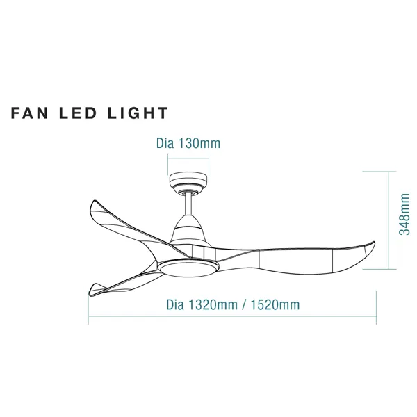 Martec Wave 60in 152cm DC Ceiling Fan with 18W LED CCT Light- White Satin