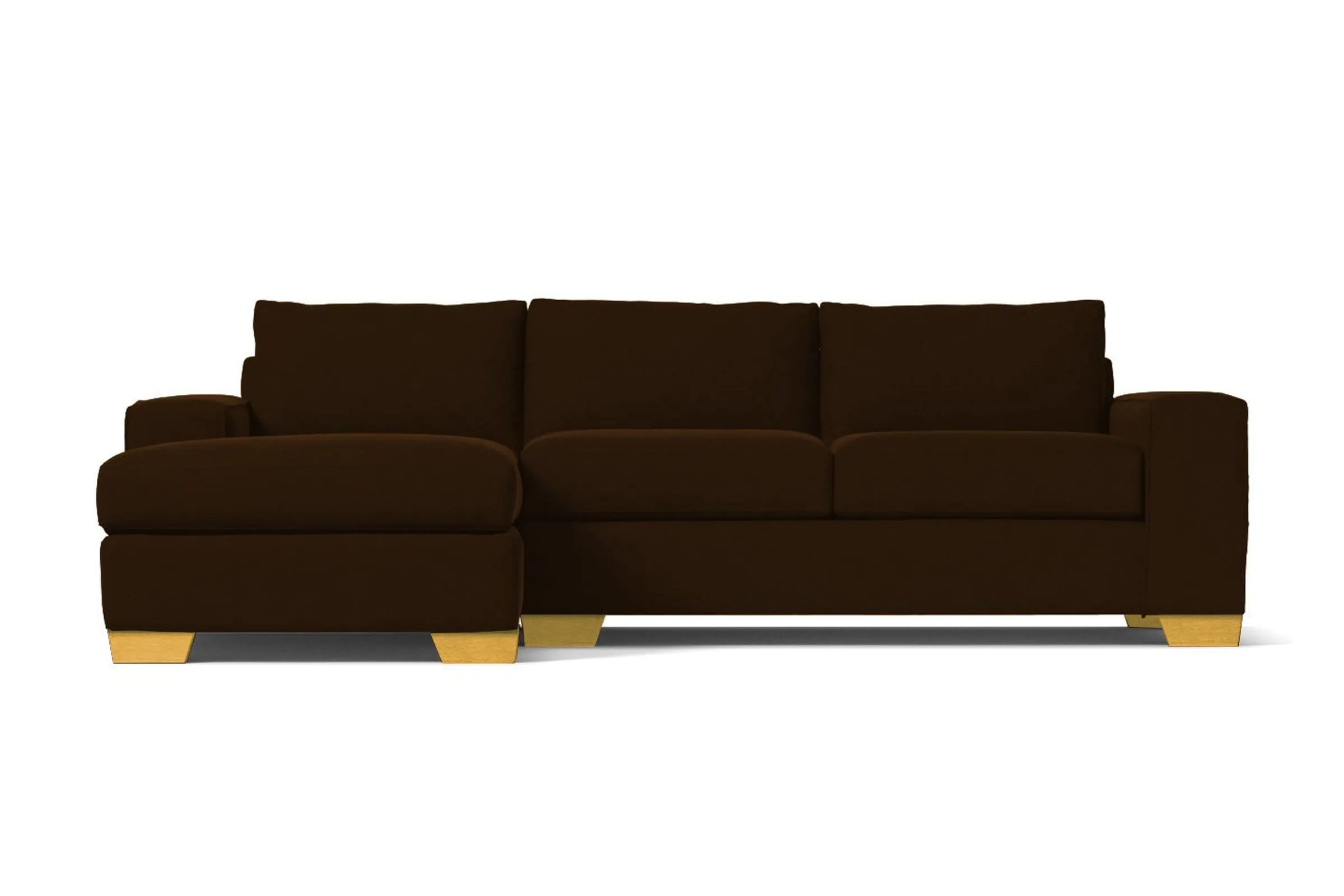 Melrose 2pc Sleeper Sectional :: Leg Finish: Natural / Configuration: LAF - Chaise on the Left / Sleeper Option: Deluxe Innerspring Mattress