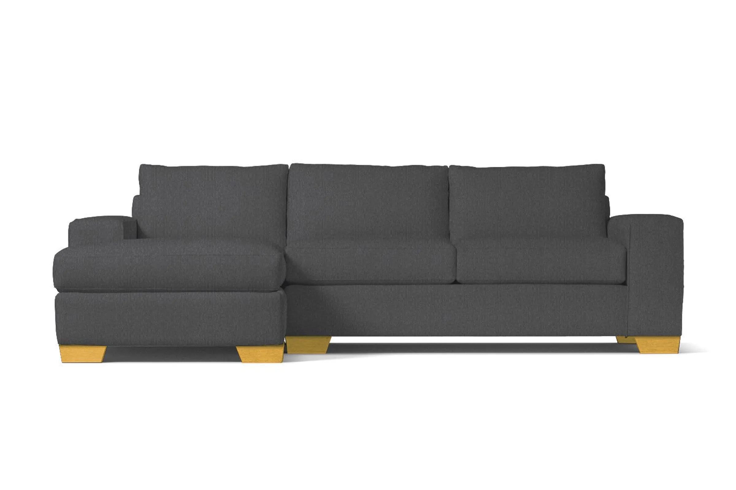 Melrose 2pc Sleeper Sectional :: Leg Finish: Natural / Configuration: LAF - Chaise on the Left / Sleeper Option: Deluxe Innerspring Mattress