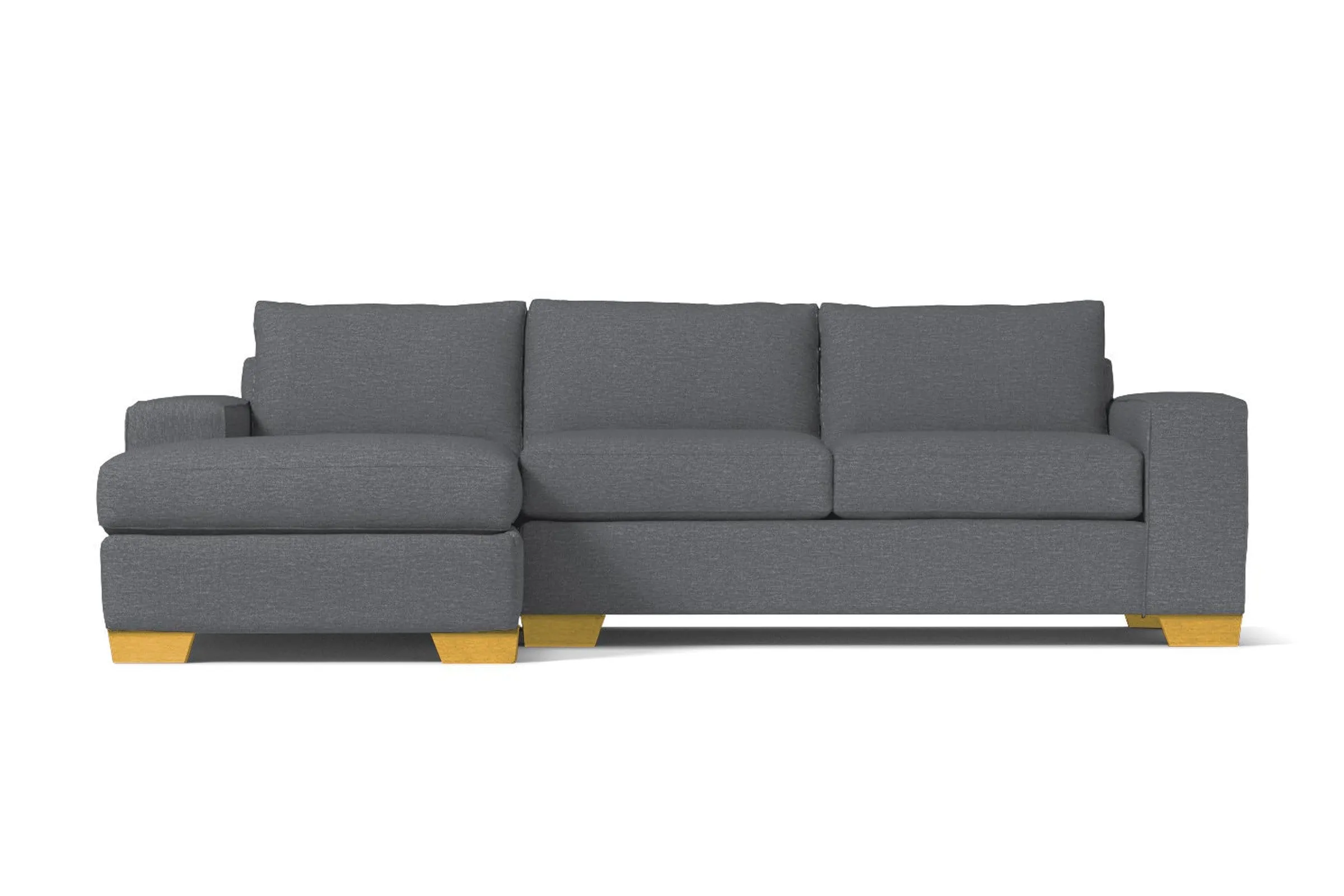 Melrose 2pc Sleeper Sectional :: Leg Finish: Natural / Configuration: LAF - Chaise on the Left / Sleeper Option: Deluxe Innerspring Mattress