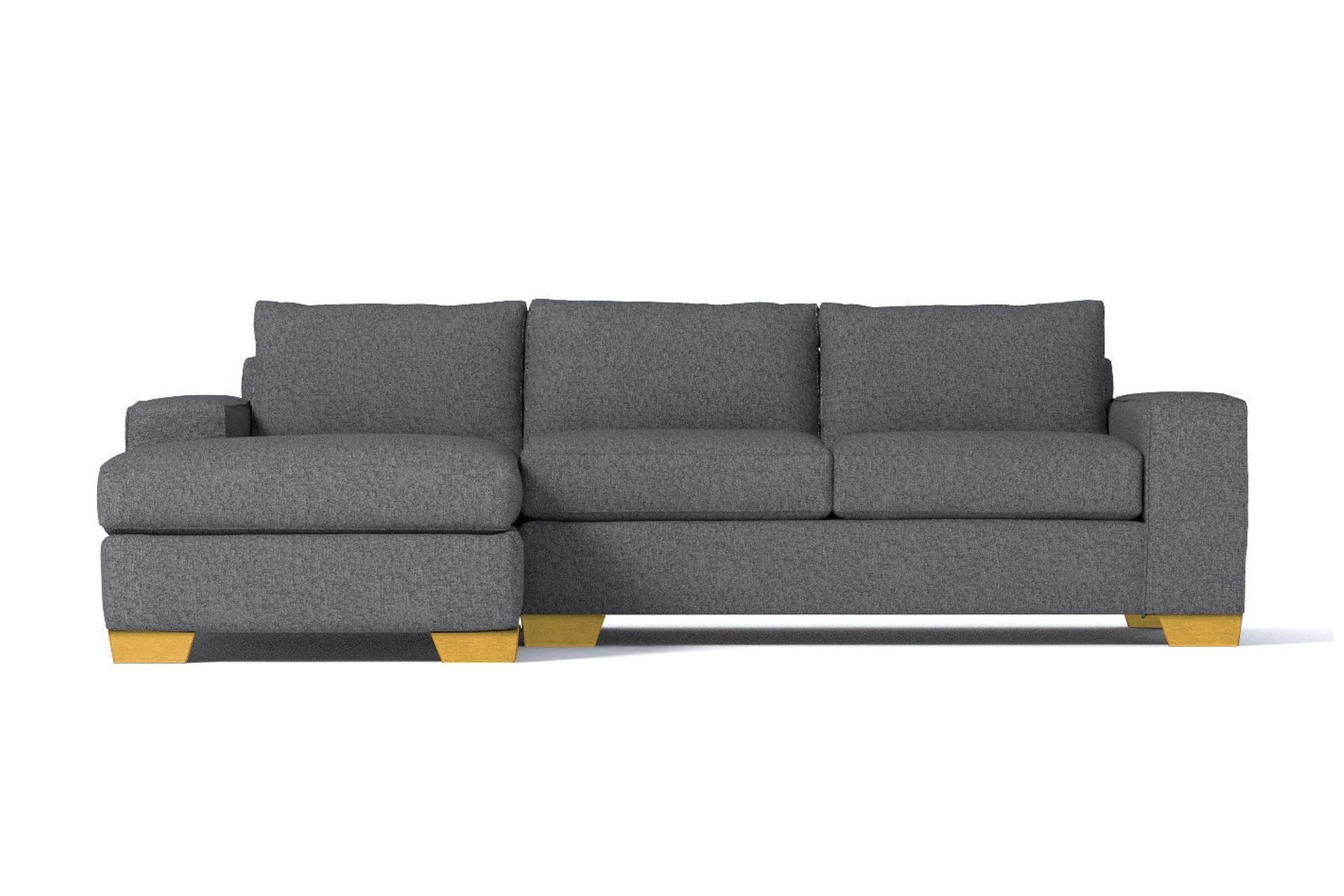 Melrose 2pc Sleeper Sectional :: Leg Finish: Natural / Configuration: LAF - Chaise on the Left / Sleeper Option: Deluxe Innerspring Mattress