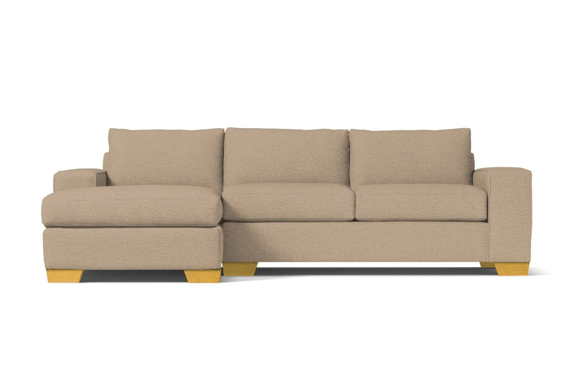 Melrose 2pc Sleeper Sectional :: Leg Finish: Natural / Configuration: LAF - Chaise on the Left / Sleeper Option: Deluxe Innerspring Mattress