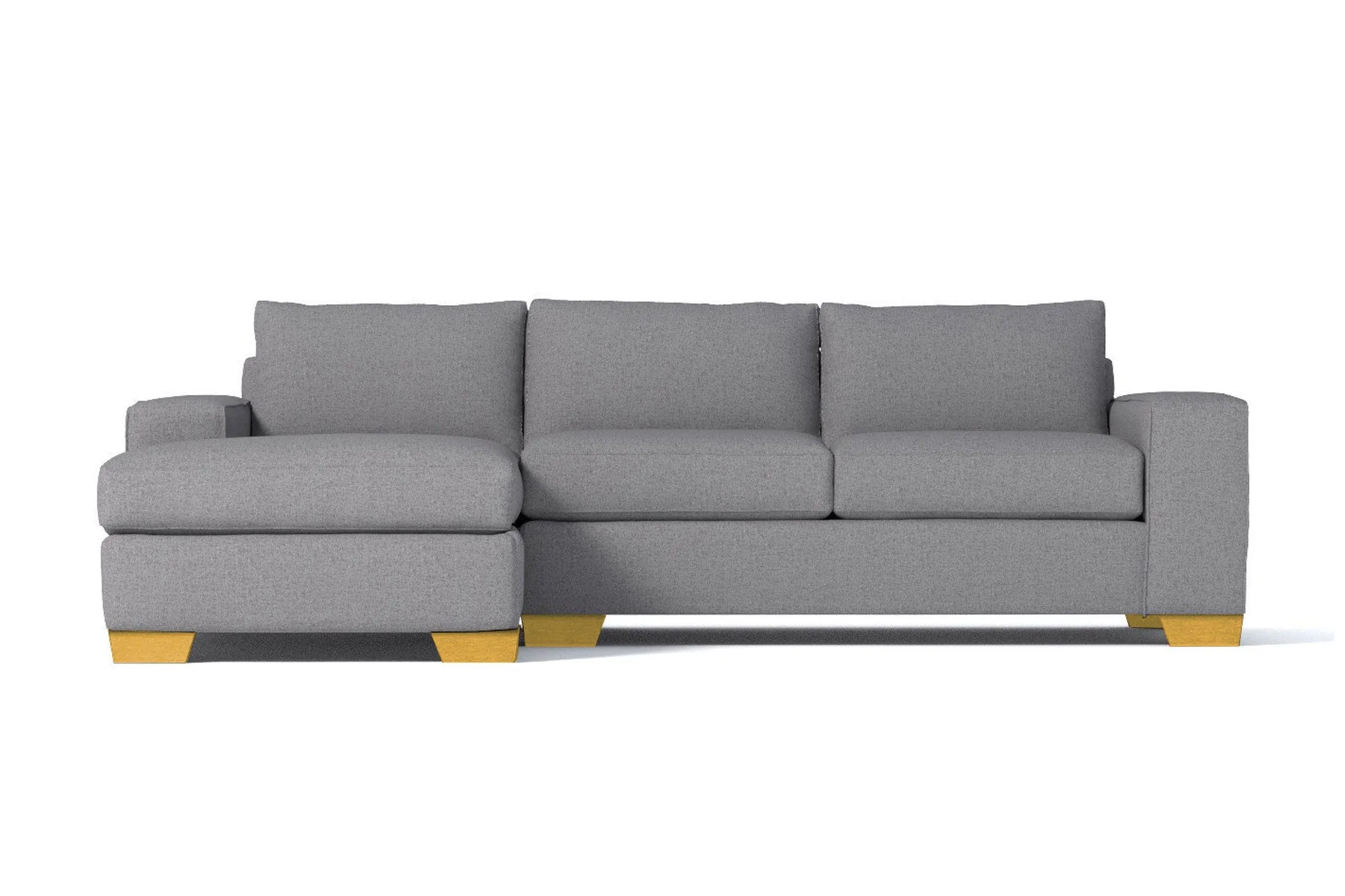 Melrose 2pc Sleeper Sectional :: Leg Finish: Natural / Configuration: LAF - Chaise on the Left / Sleeper Option: Deluxe Innerspring Mattress