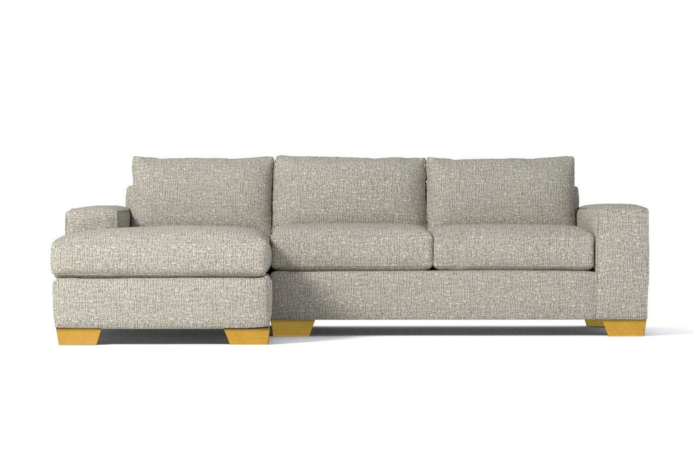 Melrose 2pc Sleeper Sectional :: Leg Finish: Natural / Configuration: LAF - Chaise on the Left / Sleeper Option: Deluxe Innerspring Mattress