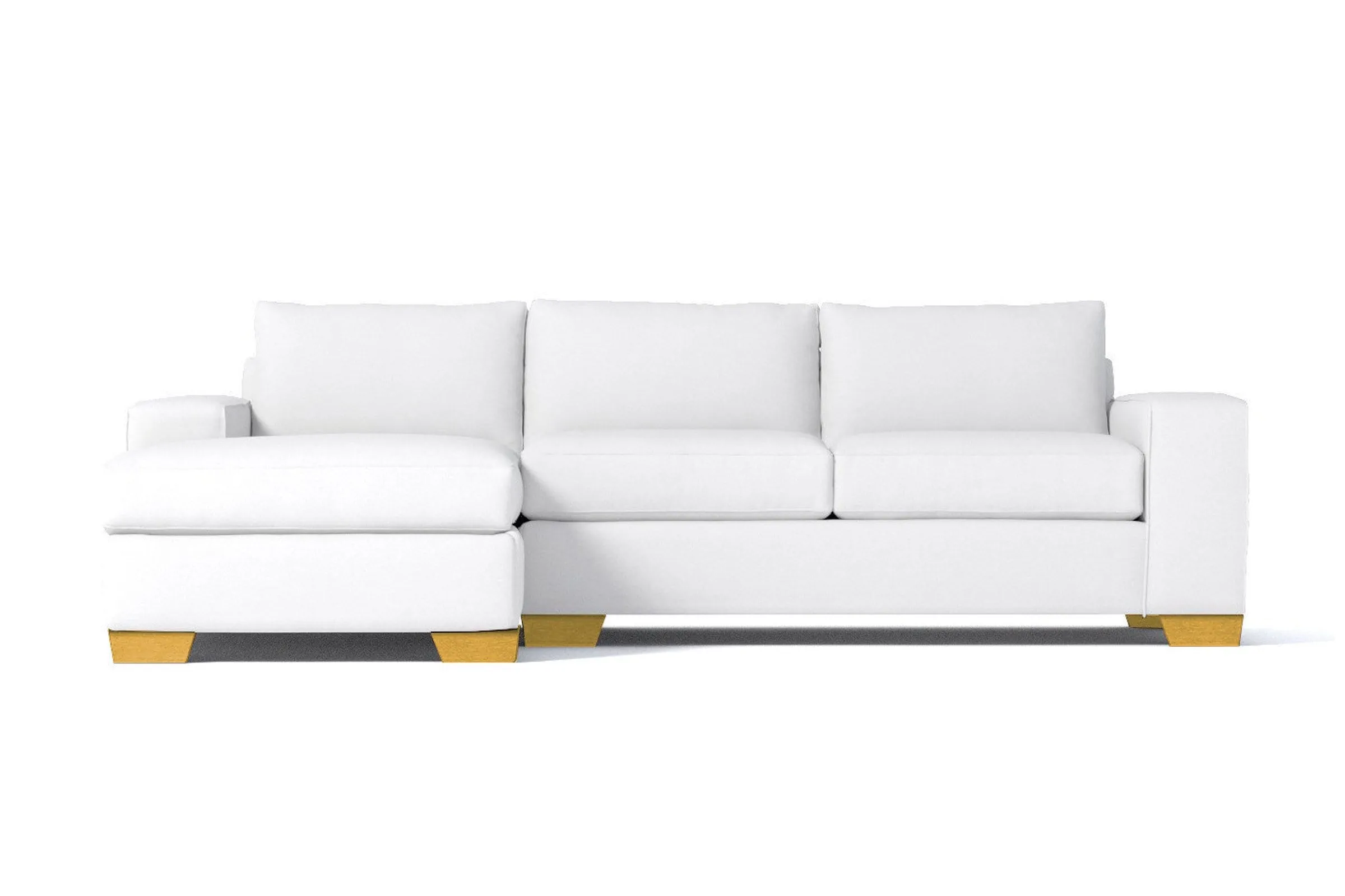 Melrose 2pc Sleeper Sectional :: Leg Finish: Natural / Configuration: LAF - Chaise on the Left / Sleeper Option: Deluxe Innerspring Mattress