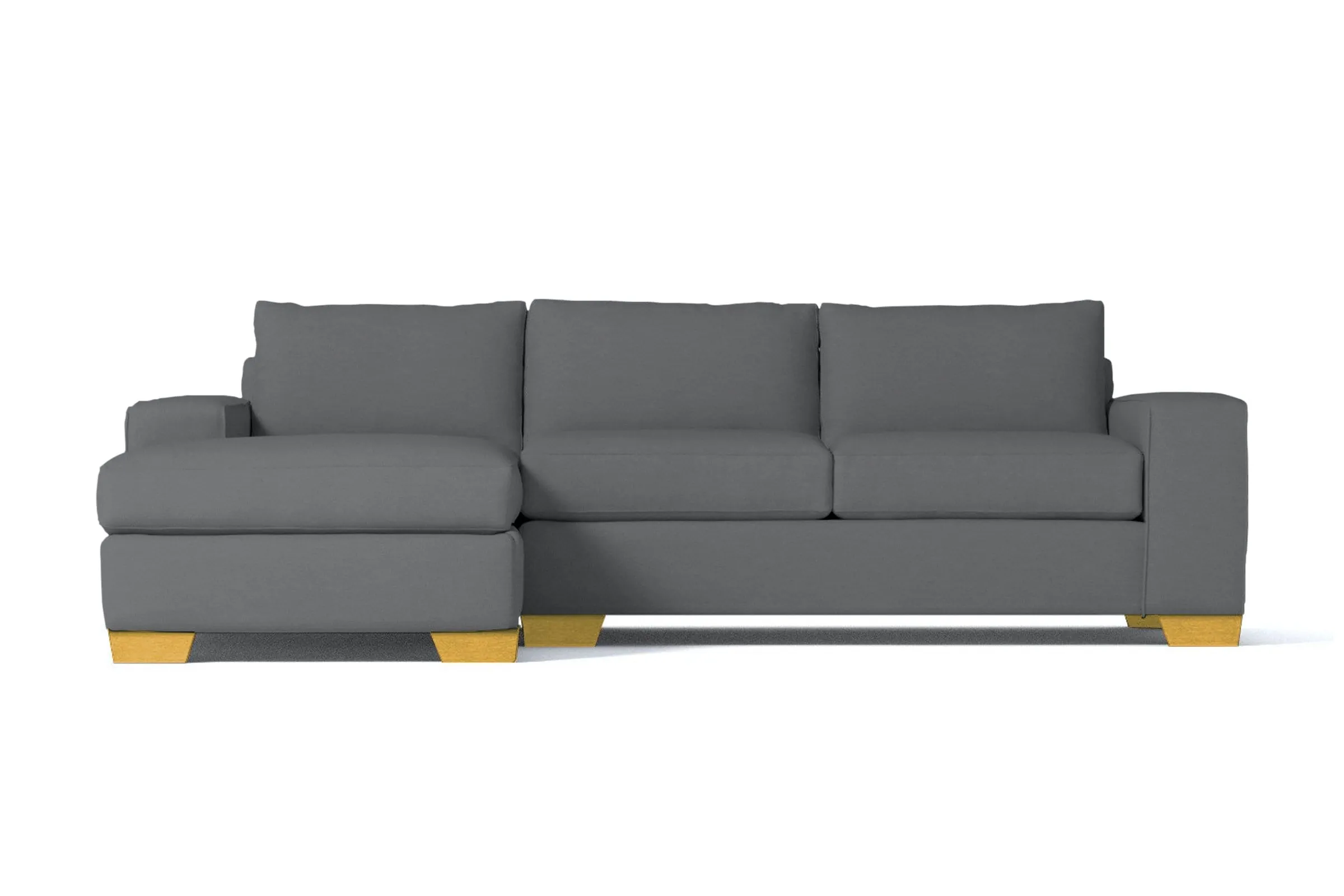 Melrose 2pc Sleeper Sectional :: Leg Finish: Natural / Configuration: LAF - Chaise on the Left / Sleeper Option: Deluxe Innerspring Mattress