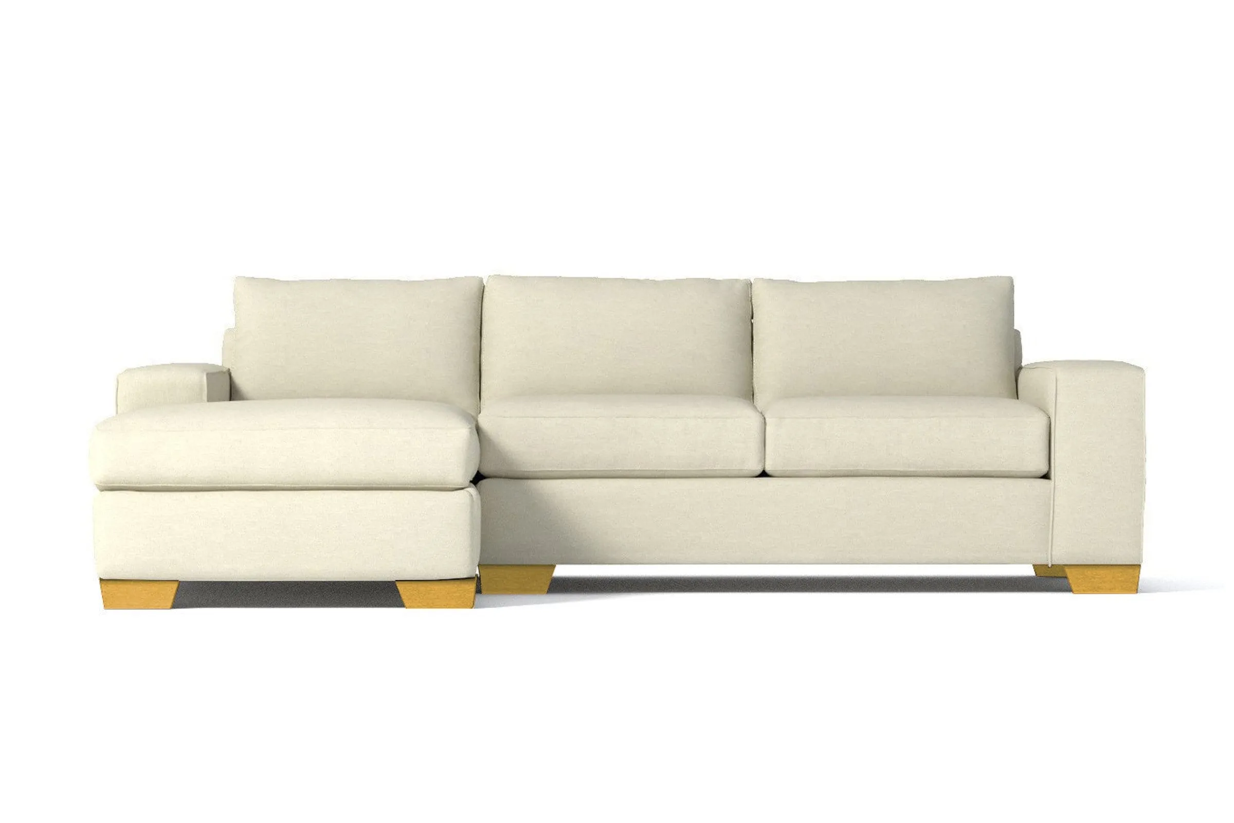 Melrose 2pc Sleeper Sectional :: Leg Finish: Natural / Configuration: LAF - Chaise on the Left / Sleeper Option: Deluxe Innerspring Mattress