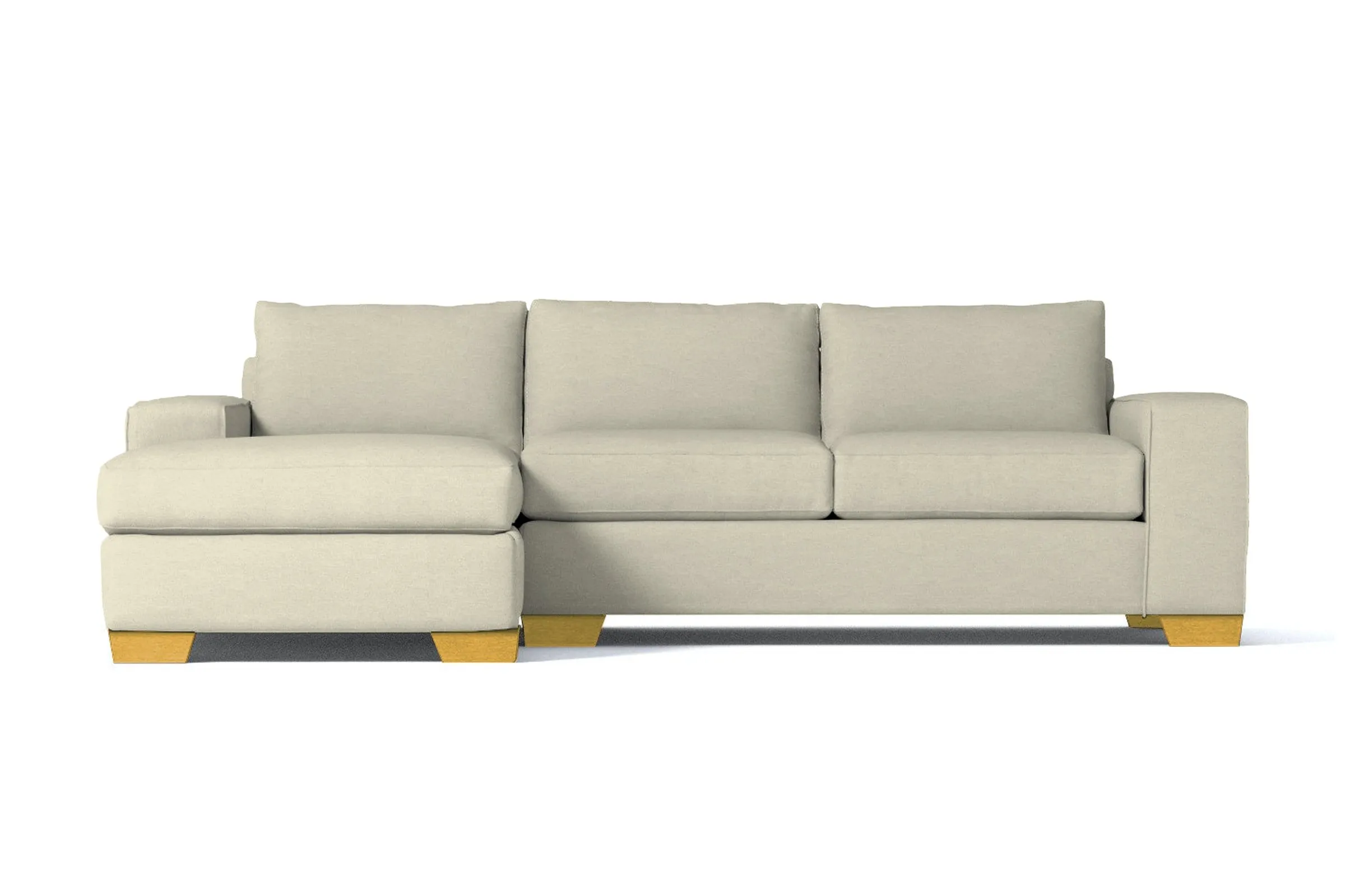 Melrose 2pc Sleeper Sectional :: Leg Finish: Natural / Configuration: LAF - Chaise on the Left / Sleeper Option: Deluxe Innerspring Mattress