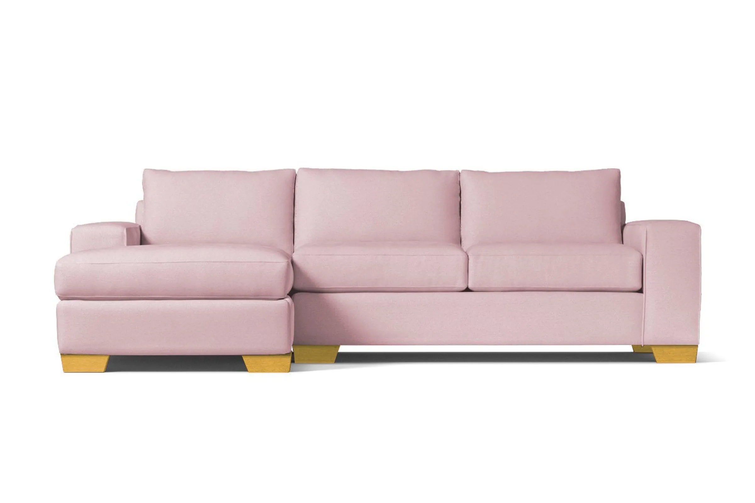 Melrose 2pc Sleeper Sectional :: Leg Finish: Natural / Configuration: LAF - Chaise on the Left / Sleeper Option: Deluxe Innerspring Mattress