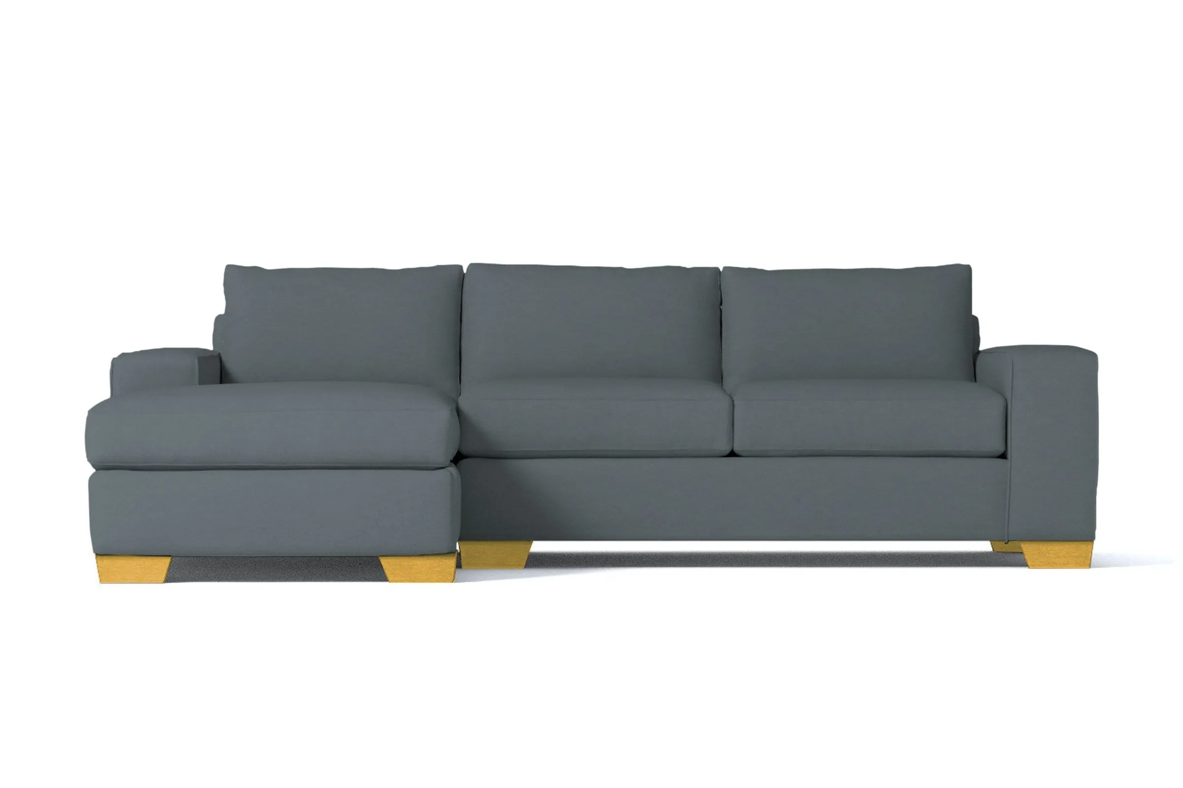 Melrose 2pc Sleeper Sectional :: Leg Finish: Natural / Configuration: LAF - Chaise on the Left / Sleeper Option: Deluxe Innerspring Mattress