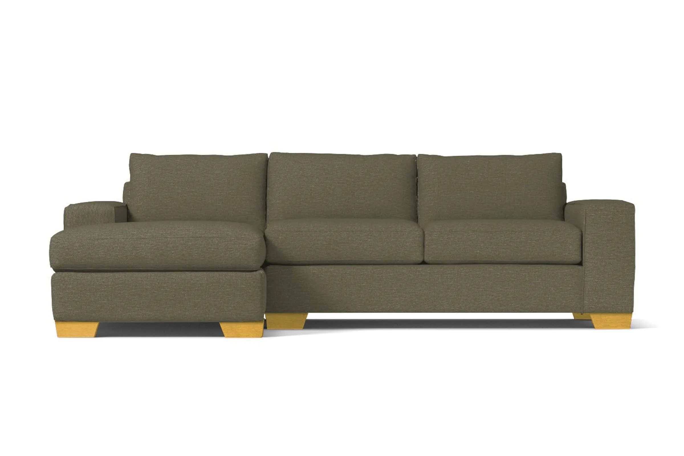 Melrose 2pc Sleeper Sectional :: Leg Finish: Natural / Configuration: LAF - Chaise on the Left / Sleeper Option: Deluxe Innerspring Mattress